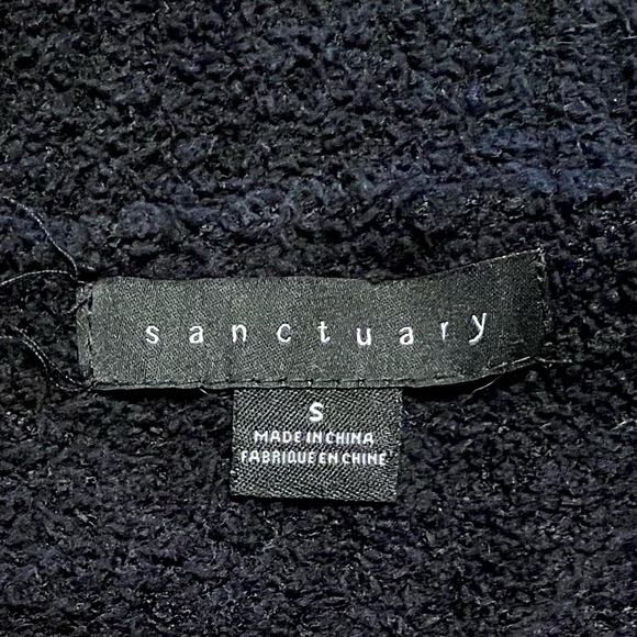 Sanctuary Black Long Sleeve Plush V-neck Sweater size Small - Picture 9 of 11